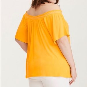 torrid Tops - Embroidered Smocked Off Shoulder Top. torrid Tops - Embroidered Smocked Off Shoulder Top.